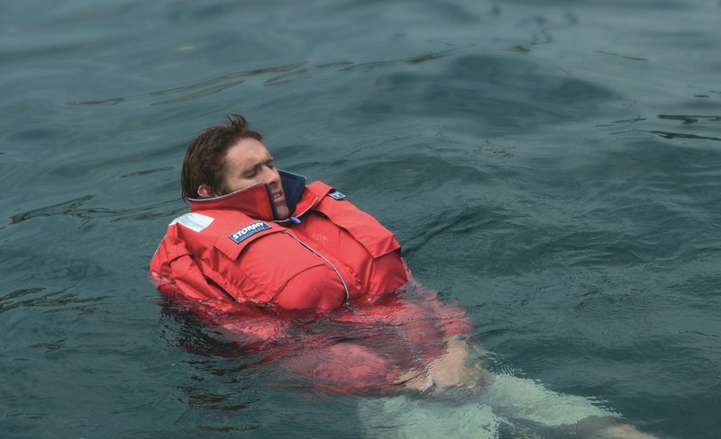 Stormy Life Jacket inflated in the water